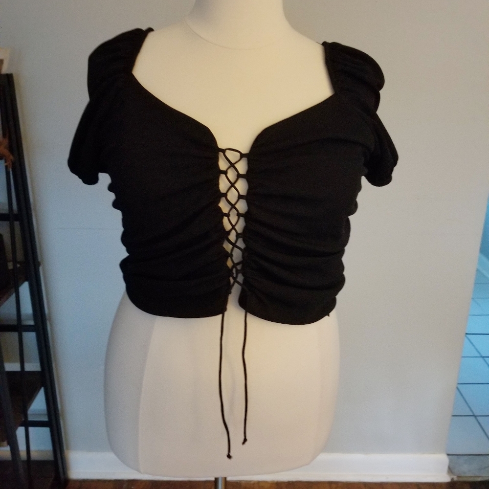 ASOS Tall lace up front crop top